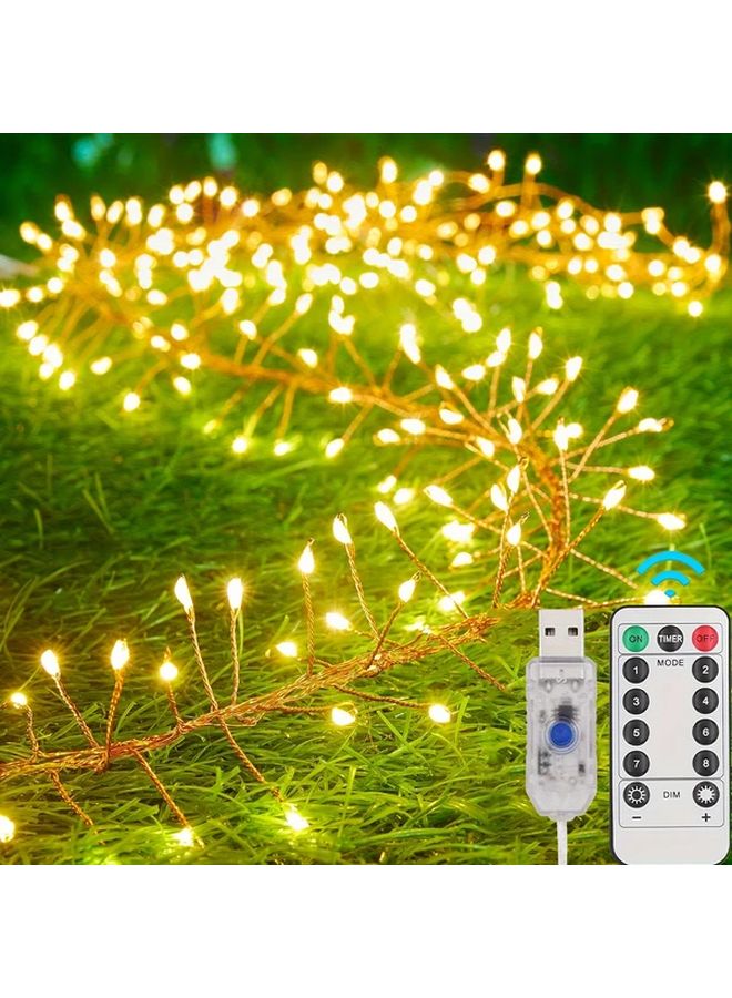 USB Powered Fairy LED String Lights 50 LEDs Warm White 8 Modes Timer Remote - Image 1