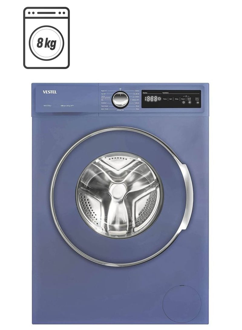 فيستل غسالة ملابس بوظيفة بخار 8.0 kg W812T2TBLU أزرق - Image 1