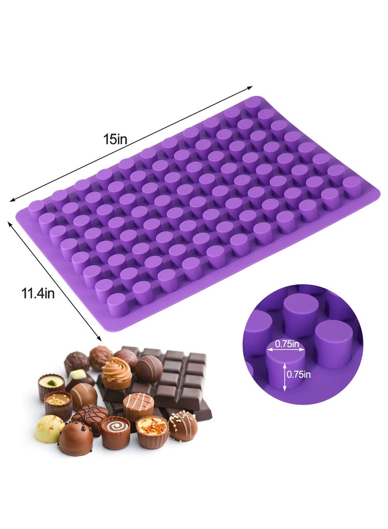 YOONISPRO Baking Supplies 88-Cavities Cylinder Candy Silicone Molds,Mini Round Small Cheesecake Silicone Molds for Chocolate Truffles Mold for Keto Treats Keto Snacks Pralines Jelly Caramel Mold.45.11*28.5*2.03cm. - Image 3