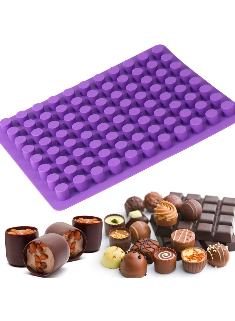 YOONISPRO Baking Supplies 88-Cavities Cylinder Candy Silicone Molds,Mini Round Small Cheesecake Silicone Molds for Chocolate Truffles Mold for Keto Treats Keto Snacks Pralines Jelly Caramel Mold.45.11*28.5*2.03cm. - Image 1
