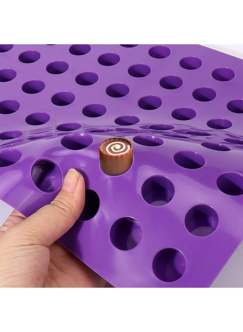 YOONISPRO Baking Supplies 88-Cavities Cylinder Candy Silicone Molds,Mini Round Small Cheesecake Silicone Molds for Chocolate Truffles Mold for Keto Treats Keto Snacks Pralines Jelly Caramel Mold.45.11*28.5*2.03cm. - Image 4