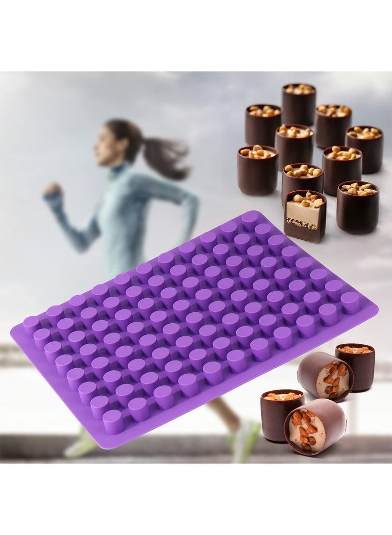 YOONISPRO Baking Supplies 88-Cavities Cylinder Candy Silicone Molds,Mini Round Small Cheesecake Silicone Molds for Chocolate Truffles Mold for Keto Treats Keto Snacks Pralines Jelly Caramel Mold.45.11*28.5*2.03cm. - Image 2