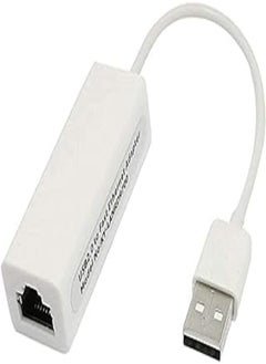 Generic RJ45 High Speed Ethernet Adapter Cord USB 2.0 TO 10/100 MBPS - White 
