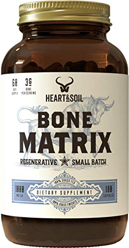 Heart & Soil Grass Fed Bone Matrix — Supports Bone and Joint Health, Strength, and Flexibility (180 Capsules) - Image 1