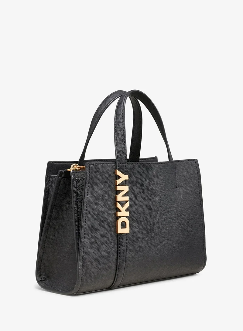 DKNY BLACK/GOLD Avril Small Satchel Bag for Women | Best Price UAE