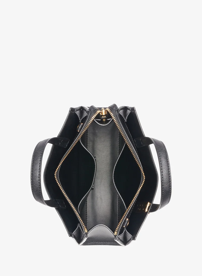 DKNY BLACK/GOLD Avril Small Satchel Bag for Women | Best Price UAE