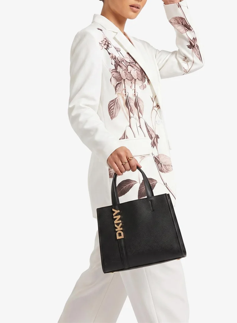 DKNY BLACK/GOLD Avril Small Satchel Bag for Women | Best Price UAE