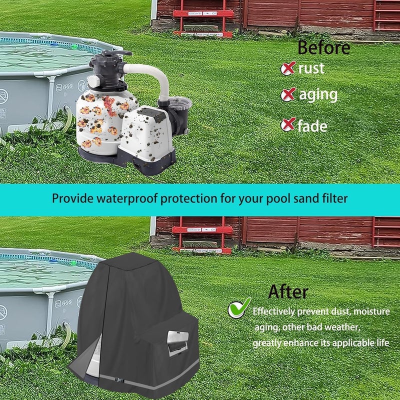 XCZ Sand Filter Pump Cover. Winter Insulated Cover. With Sherpa Lining. Suitable for 12-16in Sand Filter Pumps. Black - Image 5