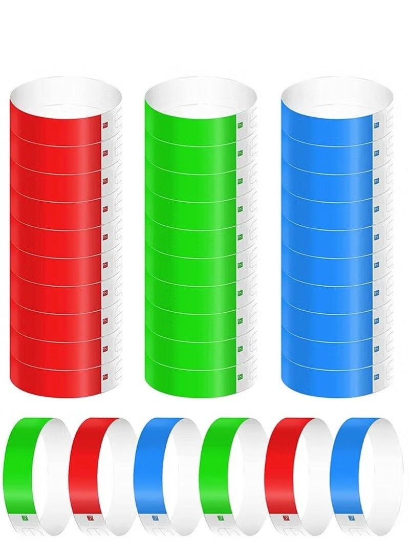 Paper Wristbands For Events Neon Wrist Bands Colored Waterproof Hand For Party Clubs Lightweight Concert Adhesive 300 Pack - Image 1
