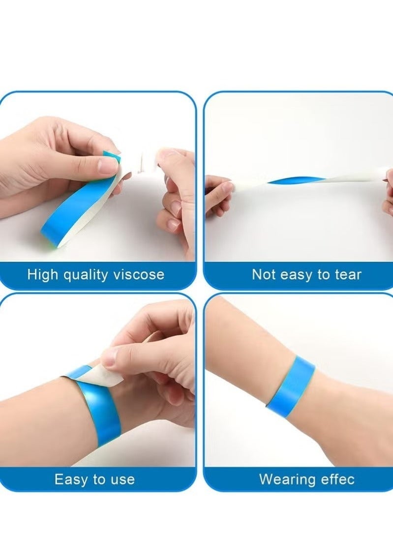 Paper Wristbands For Events Neon Wrist Bands Colored Waterproof Hand For Party Clubs Lightweight Concert Adhesive 300 Pack - Image 2