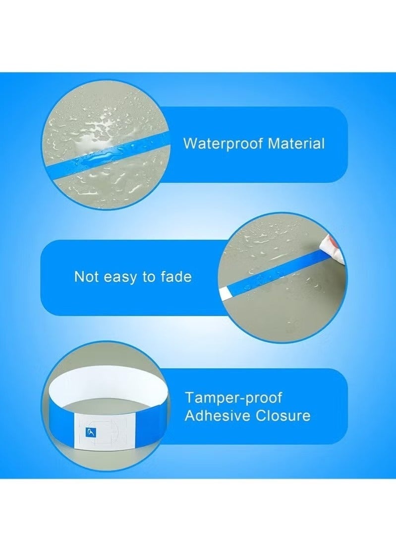 Paper Wristbands For Events Neon Wrist Bands Colored Waterproof Hand For Party Clubs Lightweight Concert Adhesive 300 Pack - Image 3