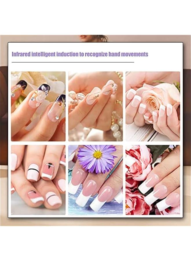 إسكدنيا مجفف أظافر هوائي، مجفف أظافر بمروحة بقوة 300 واط لطلاء الأظافر العادي، مستشعر الأشعة تحت الحمراء، تحريض تلقائي، هواء بارد وساخن، مجفف طلاء أظافر عالي الطاقة، مروحة تجفيف لليدين والقدمين والجلد - Image 4
