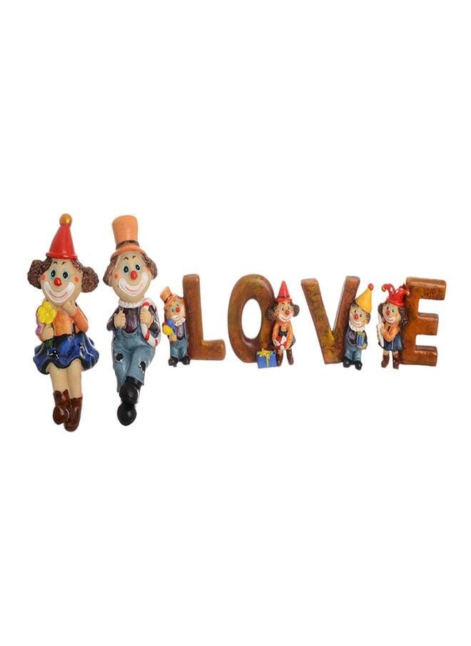 اخر العنقود مجموعه من 6 دميه مهرج  مجسم  مع تصميم كلمه LoVE 