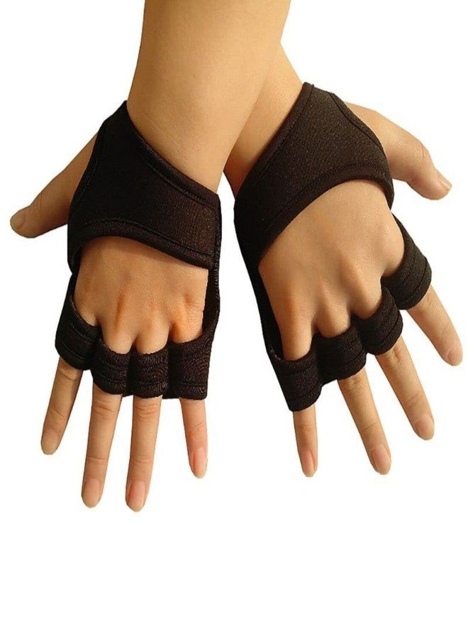 Digital Shoppy Weight Lifting Training Gloves Women Men Fitness Sports Body Building Gymnastics Grips Gym Hand Palm Protector Gloves (L, Black) - Image 3