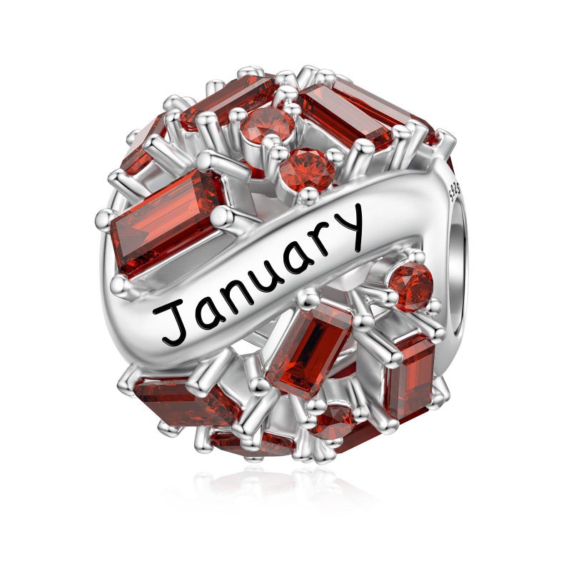 SEVENWELL Jan Charms for Pandora Bracelets, Round Birthstone Charms for Sister Daughter Wife Mother Grandma Friends Girlfriend - Image 1