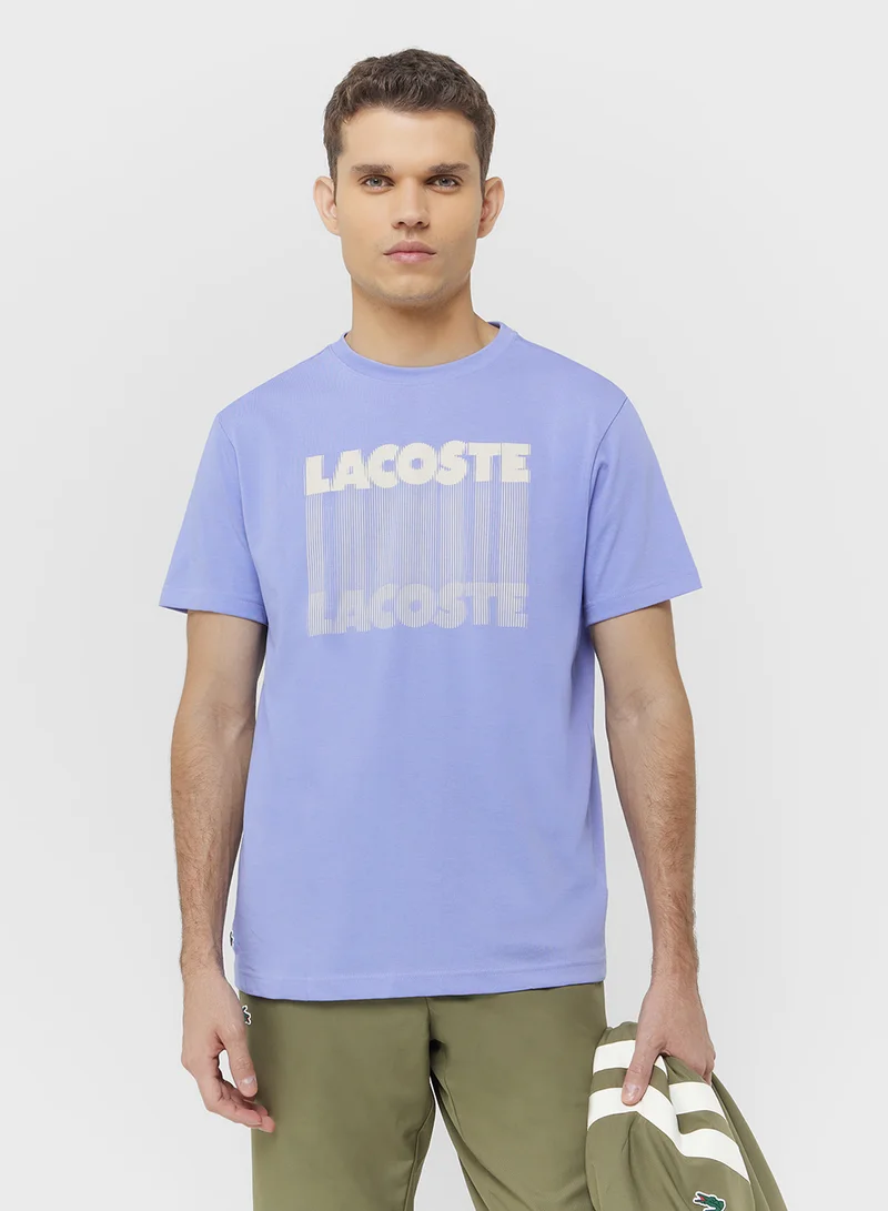 لاكوست Ultra Dry Printed Crew Neck T-Shirt