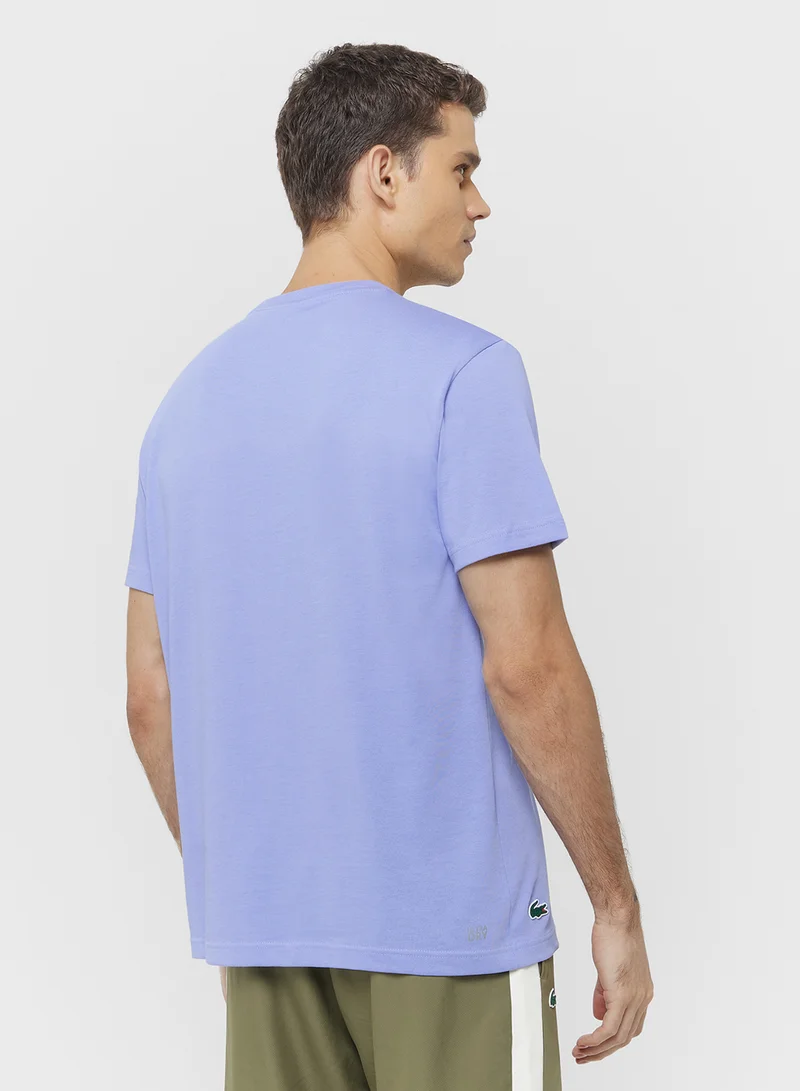 لاكوست Ultra Dry Printed Crew Neck T-Shirt