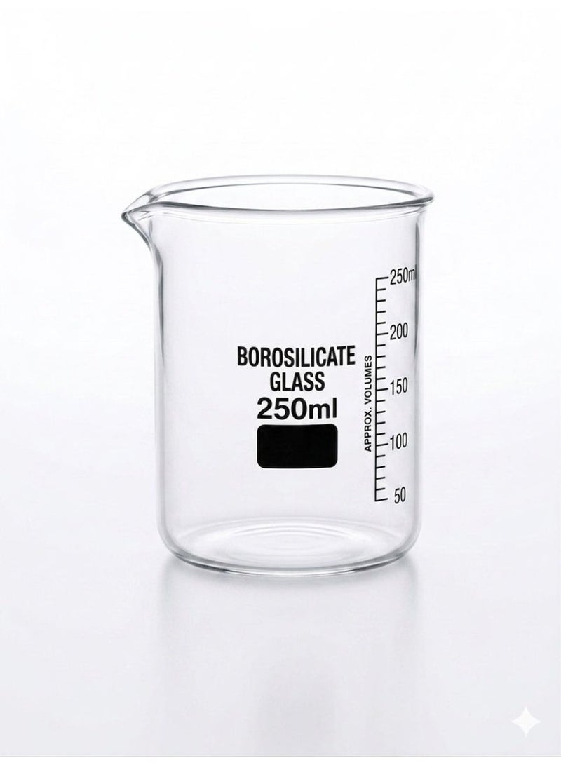 OMSONS Glass Beaker Set (50ml, 100ml, 250ml & 500ml) | Borosilicate Glass 3.3 Graduated Measuring Beakers | Heat-Resistant & Chemical-Resistant | Laboratory & Kitchen Measuring Cups | Pack of 4 - Image 5