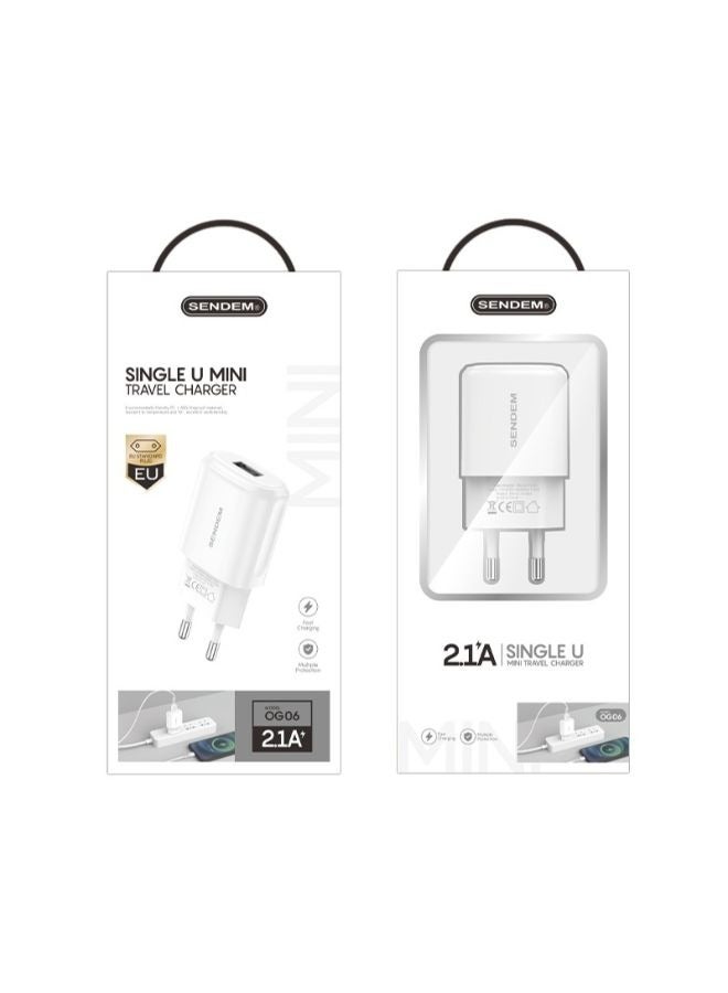 sendem Sendem 2 1a European Standard Phone Charger usb 2.1 A ZCAD85D2AC6A1E9B202F3Z