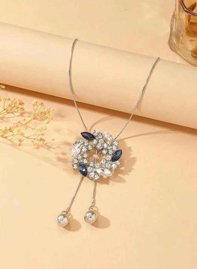 Take Two  Rhinestone Floral Shaped Tassel Pendant Necklace for Women | Best Price UAE