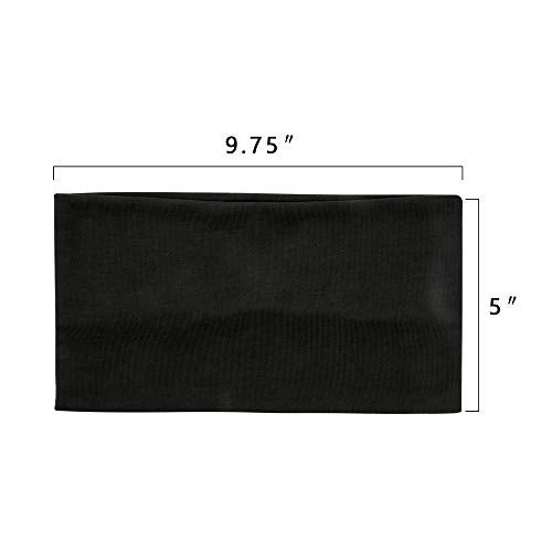 CM Extra Wide 5 Inches Soft Stretchy Yoga Fashion Headband, Black Color, 2 Pieces - Image 2