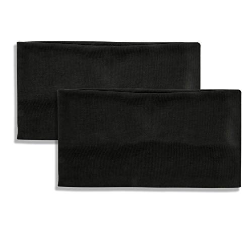 CM Extra Wide 5 Inches Soft Stretchy Yoga Fashion Headband, Black Color, 2 Pieces - Image 1