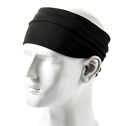 CM Extra Wide 5 Inches Soft Stretchy Yoga Fashion Headband, Black Color, 2 Pieces - Image 3