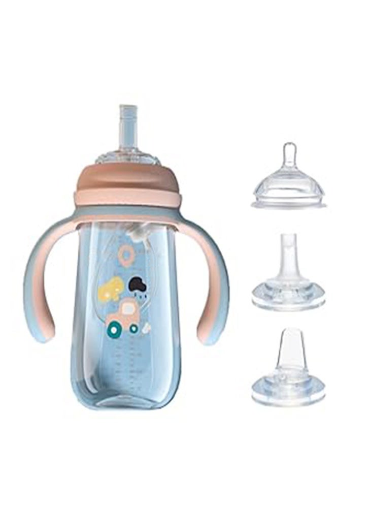 DMG TECH 3-in-1 Sippy Cup 300ml with Weighted Straw, Leak-Proof & Spill-Proof Toddler Cup, BPA-Free Soft Silicone Spout with Handles for Babies 6+ Months - Image 1