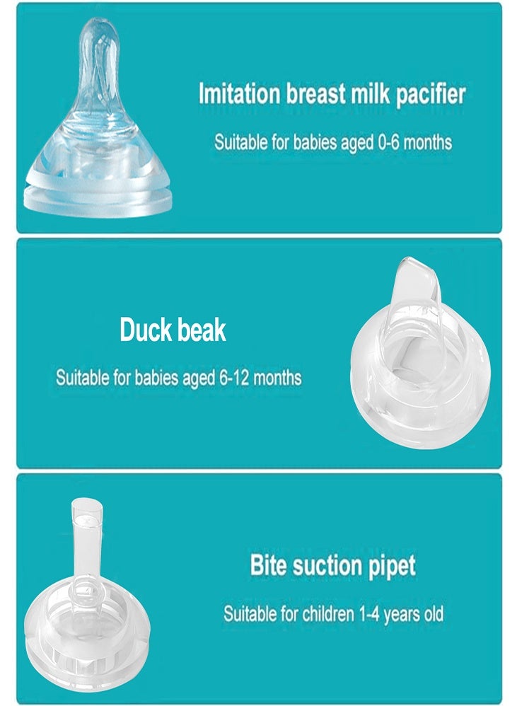 DMG TECH 3-in-1 Sippy Cup 300ml with Weighted Straw, Leak-Proof & Spill-Proof Toddler Cup, BPA-Free Soft Silicone Spout with Handles for Babies 6+ Months - Image 3