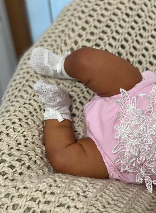 Anano Lifelike Reborn Baby Dolls Black Girl Peaches 20 Inch Newborn Real Life Baby Doll Life Size African American Silicone Vinyl Full Body with Rooted Hair - Image 2