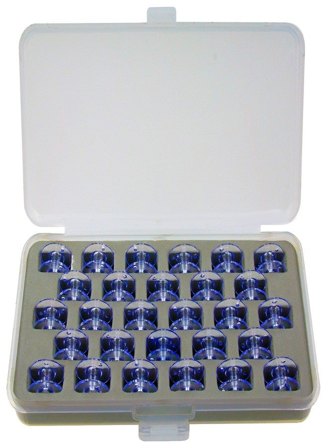 Ultima Bobbin Box with Bobbins - Plastic See Through Bobbin Storage Box Bobbin Holder with 28 Class-15 (SA156) Clear Plastic Bobbins - Image 1