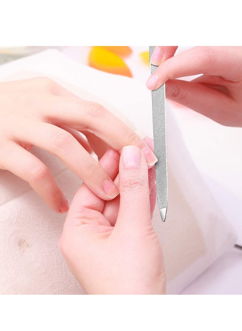 Diamond Nail File Stainless Steel Double Side Nail File Metal File Buffer Fingernails Toenails Manicure Files for Salon and Home (7 Inch) 6 Pieces - Image 5