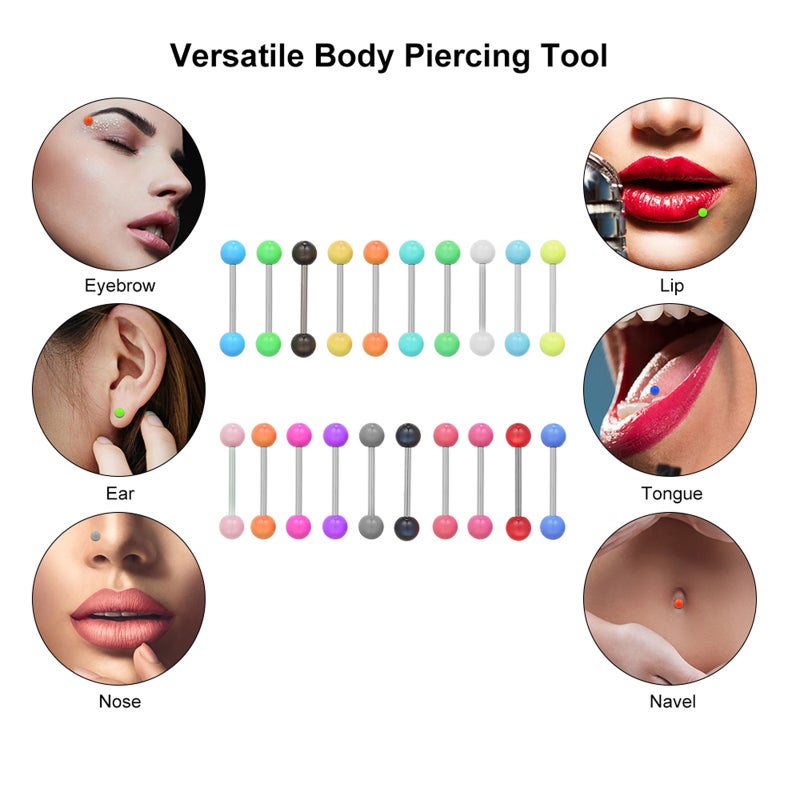 Fashionable Earring Tongue Ring Stainless Steel Body Tongue Piercing Barbell Stud - Image 4