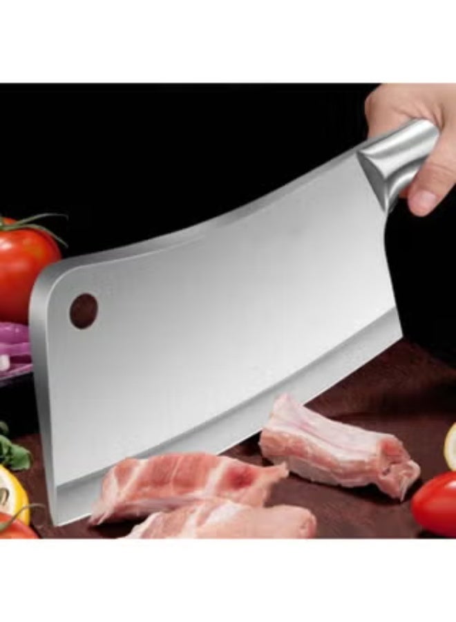 Professional Stainless Steel Kitchen Cleaver - Heavy Duty Meat and Bone Chopping Knife - Ultra-Sharp Integrated Steel Design - Ideal for Butchery & Heavy Cooking. - Image 4