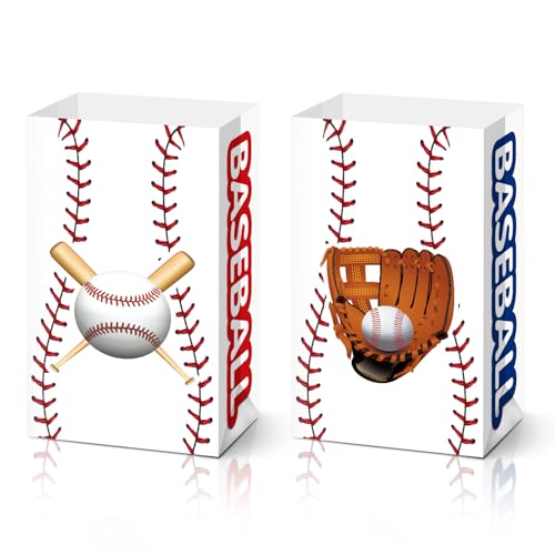 KALEFO 24Pcs Baseball Goodie Bags Strike Game Snack Treat Gift Candy Sports Party Favor Birthday Baby Shower Decorations Theme Supplies - Image 1