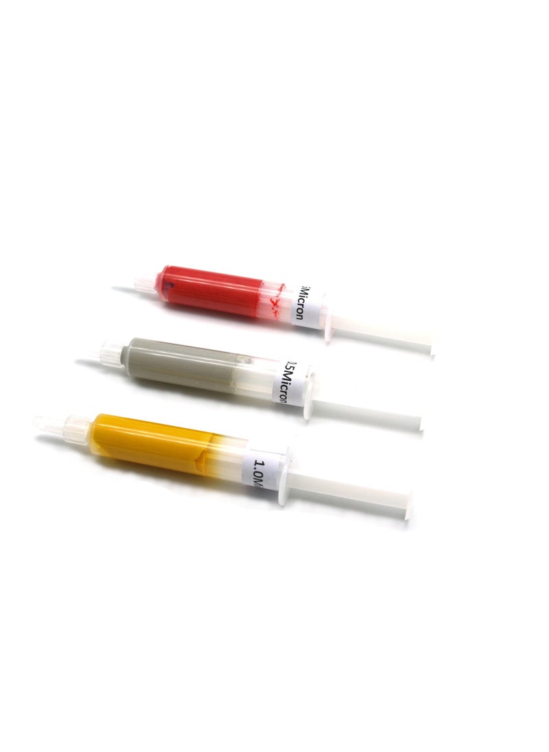 TEMO TEMO 3 pc 5 Gram Diamond Lapping Paste Polishing Compound Syringes Finishing Set 05 10 35 Micron Grit 30000 Grit 15000 Grit 6000 for Jewelry Metal Ring Gemstone Glass Coin 