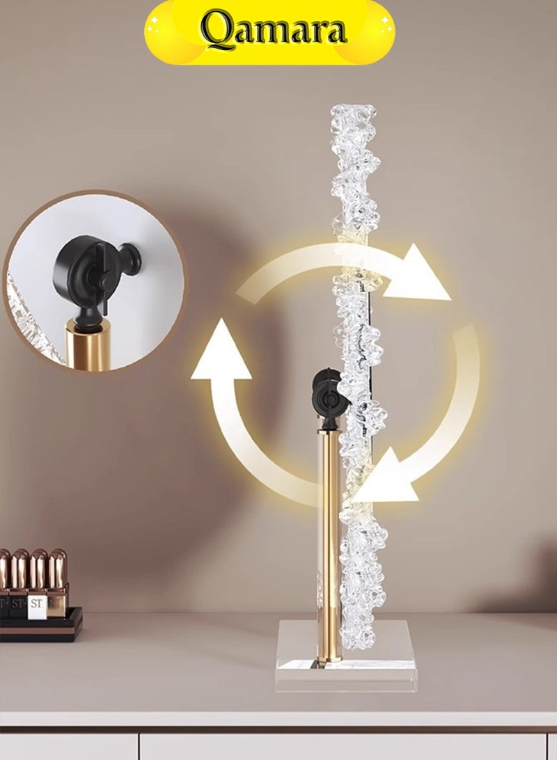 QAMARA LED Vanity Mirror with Dimmable LED Lights, 3 Color Lighting Modes, Plug-in Power, Touch Control,Makeup Mirror with a crystal frame design. - Image 2