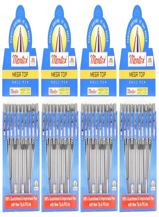 Montex Black Mega Top Ball Pen, Pack of 40 - Image 1