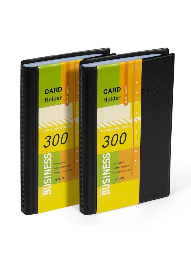 Petutu Business Card Holder Organizer Book - PU Leather, 2 Pack Total for 600 Business Cards - Image 1
