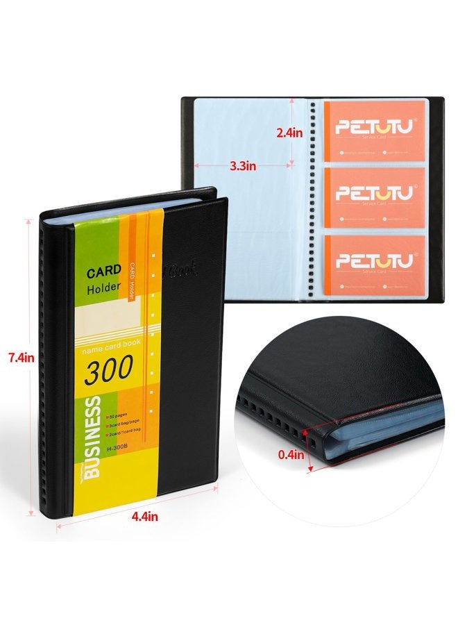 Petutu Business Card Holder Organizer Book - PU Leather, 2 Pack Total for 600 Business Cards - Image 2