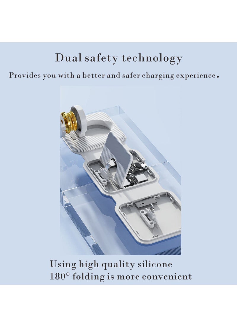 3-in-1 Foldable Wireless Charging Station, Fast Charging Dock for iPhone 14/Pro/Max/Plus/13/12 Series, AirPods 3/2/Pro, and iWatch 8-1 (White) - Image 5