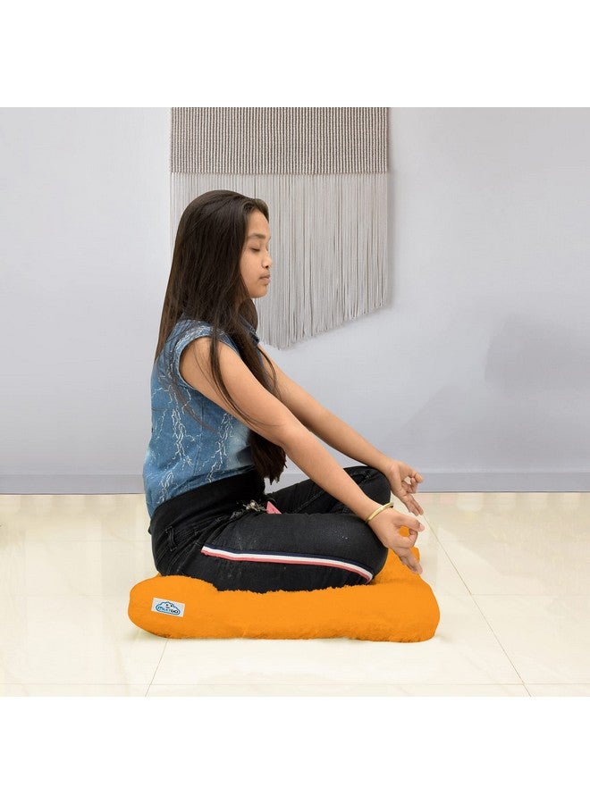 NEXTGO Floor Seat Cushions Yoga Meditation Mat Pooja aasan Soft Extra Comfortable Feather Touch Last Long Upto Washable Material Size 24 x 30 Inch 2 x 2.5 Fit Color Orange - Image 4
