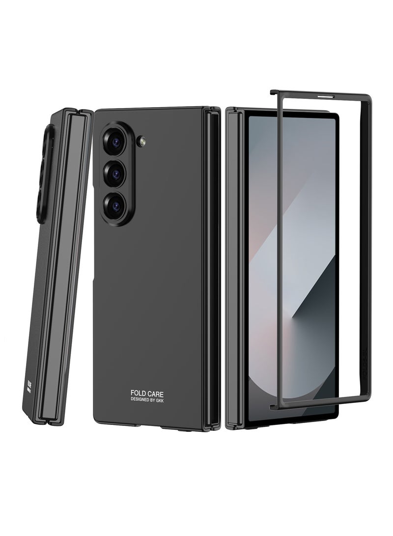 LEEKA Samsung Galaxy Z Fold 6 Ultra Thin Case with Precision Fine Hole Cutouts, Shockproof and Anti-Slip PC Back Cover for Enhanced Durability and Lightweight Protection - Black - Image 1