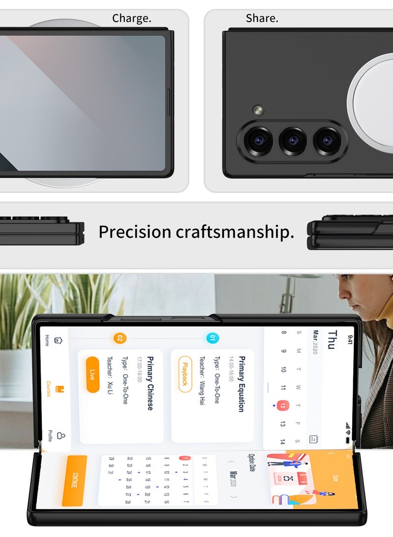 LEEKA Samsung Galaxy Z Fold 6 Ultra Thin Case with Precision Fine Hole Cutouts, Shockproof and Anti-Slip PC Back Cover for Enhanced Durability and Lightweight Protection - Black - Image 4
