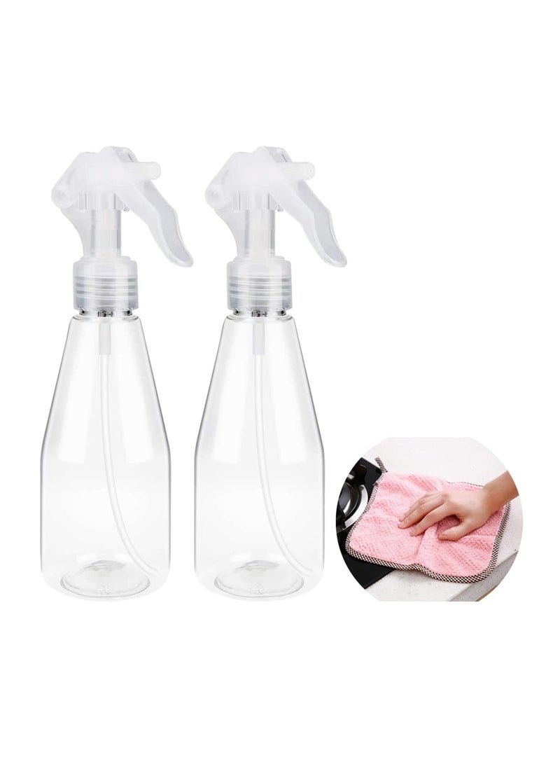 Pack of 2 Clear 200ml Plastic Spray Bottles for Water, Ideal for Plant Misting, Cleaning, Air Freshening, and Essential Oils - Versatile Empty Sprayers for Home and Garden Use. - Image 1