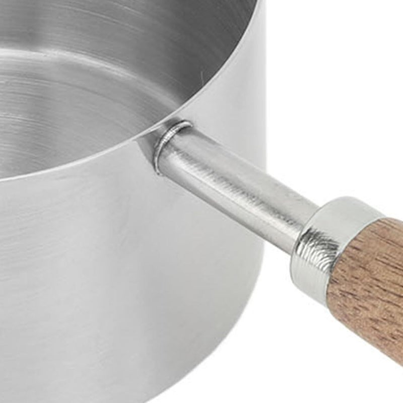 Mini Saucepan 304 Stainless Steel, Walnut Handle, 200ml Portable Milk Butter Warmer Pot - Comfortable Grip, Prevent Scalding, for Kitchen and Outdoor Use - Image 3