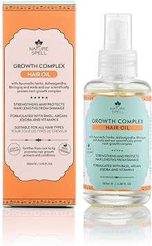 Nature Spell Hair Growth Oil 100ml Hair Oil for Dry Damaged Hair Infused with Ayurvedic Herbs Stimulates Healthy Hair Growth Suitable for all Hair Types 100 Vegan Made in the UK - Image 1