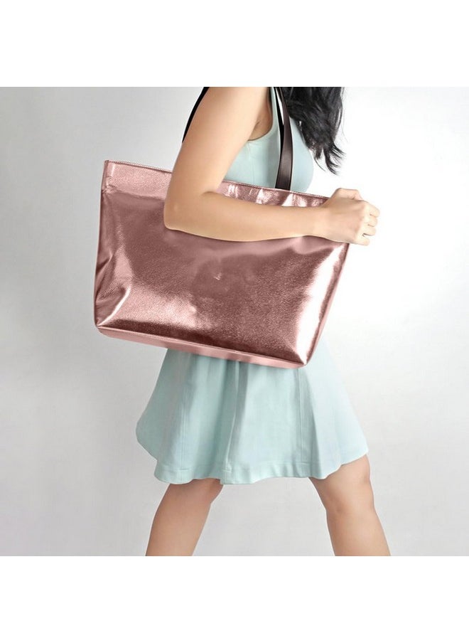 DailyObjects - DailyObjects Rose Gold Fatty Tote Shoulder HandBag For Women/Girls- Fashion College & Office Daily Use - Faux Leather Fit For Travel - Image 1