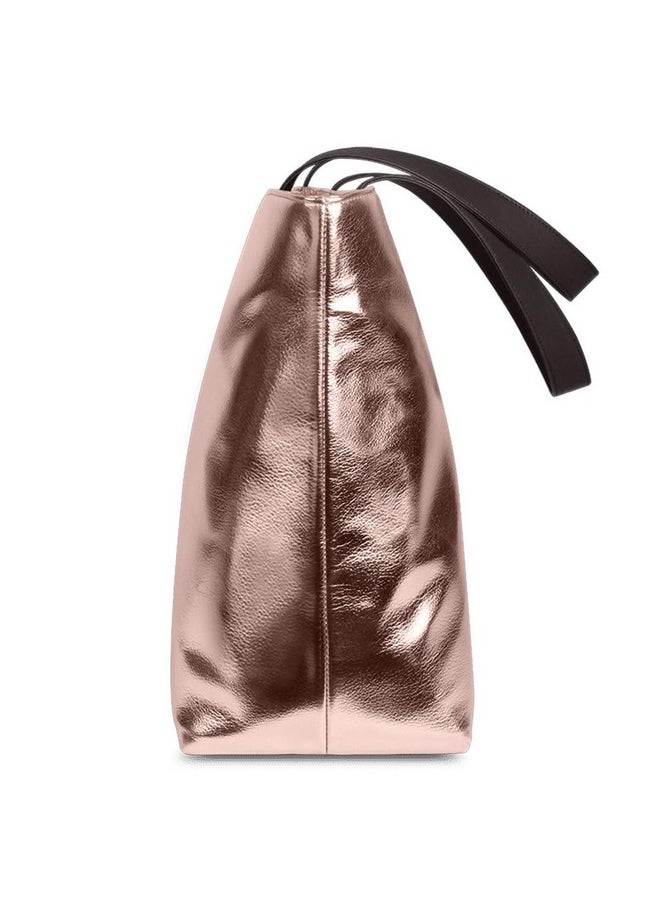 DailyObjects - DailyObjects Rose Gold Fatty Tote Shoulder HandBag For Women/Girls- Fashion College & Office Daily Use - Faux Leather Fit For Travel - Image 1