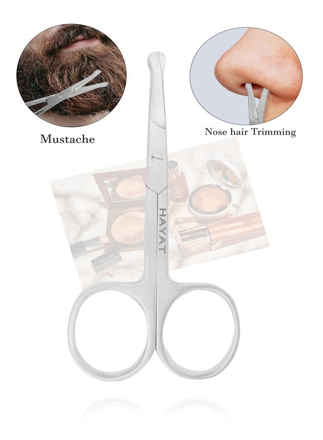 "HAYAT- Eyebrow & Nose Hair Scissors – Precision Curved Stainless Steel Blades, Ergonomic Non-Slip Handles, Safe & Easy Grooming for Men & Women, Perfect for Facial Hair Trimming, Travel-Friendly - Image 5